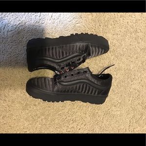 Black opening ceremony quilted vans